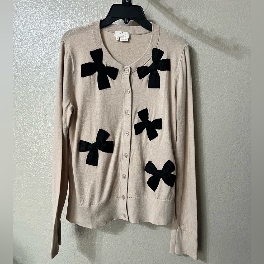 Kate Spade coquette Beige Cardigan SZ-Med. great condition.